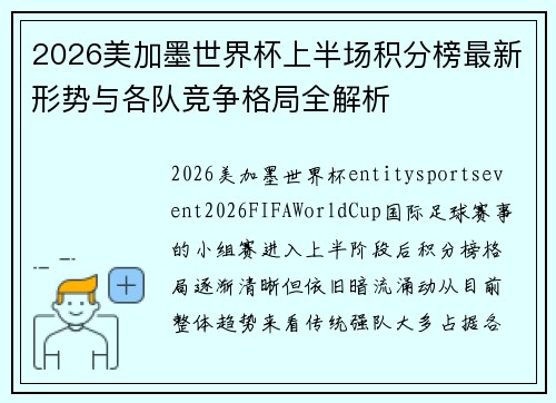2026美加墨世界杯上半场积分榜最新形势与各队竞争格局全解析